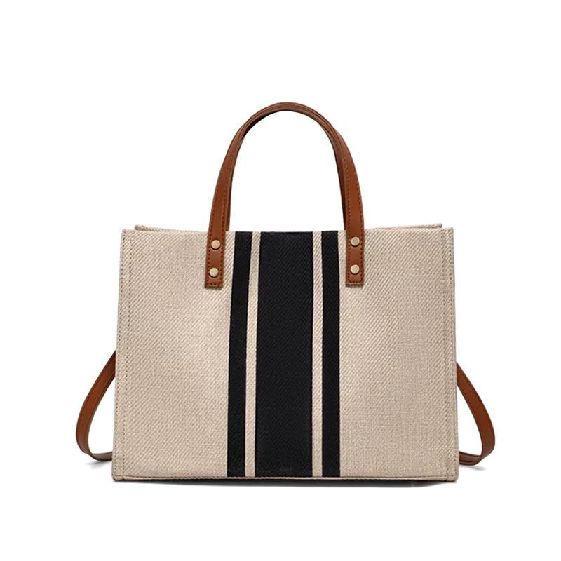 Stripe Canvas Bucket Handbags