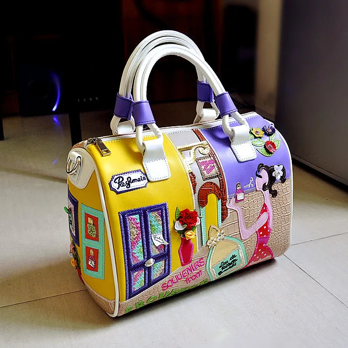 Candy Color Tote Italian Leather Bags
