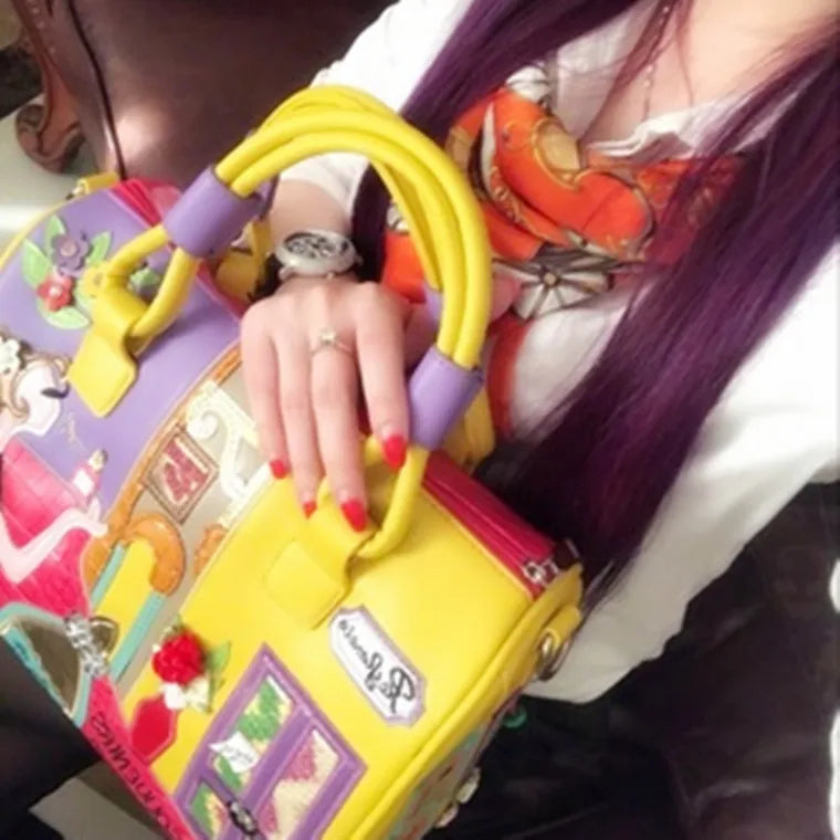 Candy Color Tote Italian Leather Bags