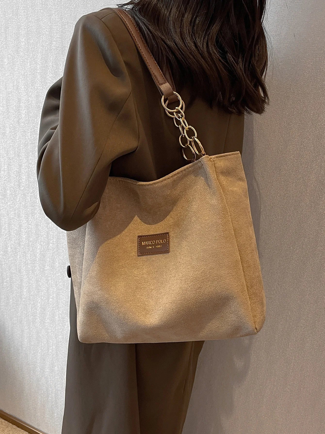 Large Suede Stylish Tote Bag